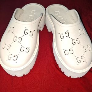 Gucci platform perforated G sandal